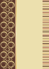 Brown title page from golden circumferences and line