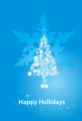 Happy holidays concept. christmas tree with text copy space