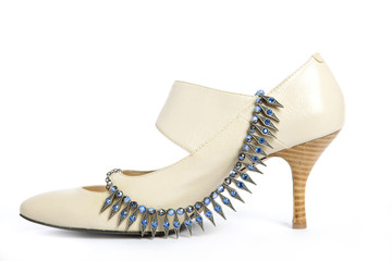 shoes and   a blue beads