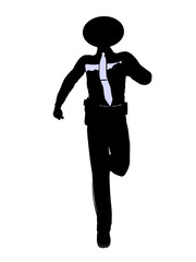 Male Police Officer Illustration Silhouette