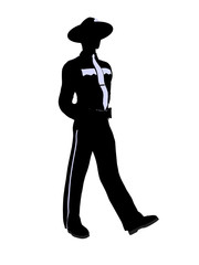 Male Police Officer Illustration Silhouette