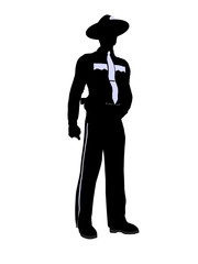 Male Police Officer Illustration Silhouette