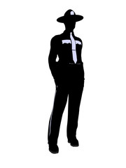 Male Police Officer Illustration Silhouette
