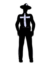 Male Police Officer Illustration Silhouette