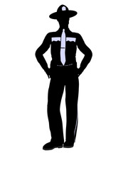 Male Police Officer Illustration Silhouette