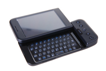 Modern mobile phone isolated on white background