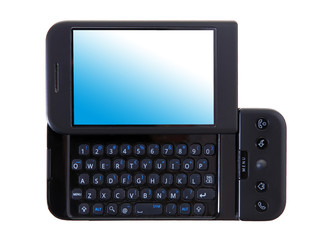 Modern mobile phone isolated on white background