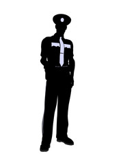 Male Police Officer Illustration Silhouette