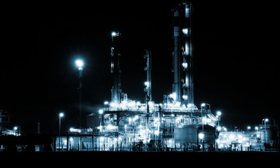 refinery complex, night
