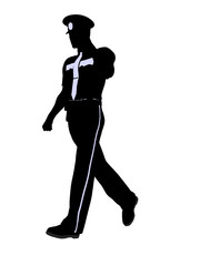 Male Police Officer Illustration Silhouette