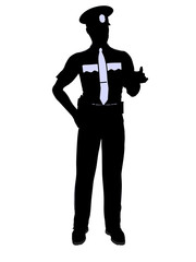 Male Police Officer Illustration Silhouette