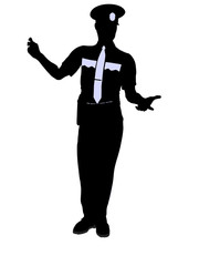 Male Police Officer Illustration Silhouette