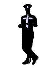 Male Police Officer Illustration Silhouette