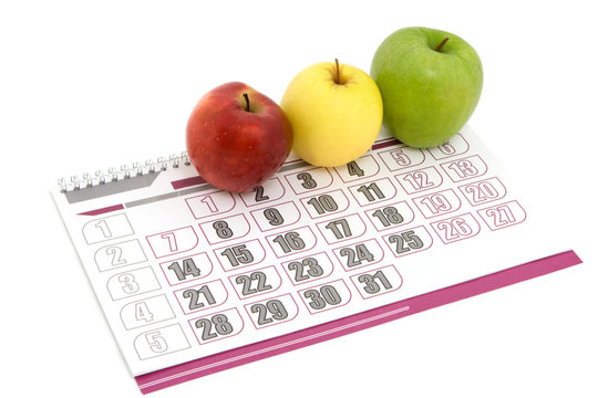 apple calendar with three color