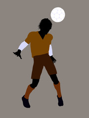 Fototapeta na wymiar Male Soccer Player Illustration Silhouette
