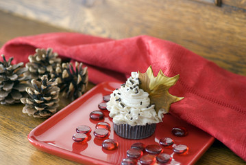 Delicious Cupcake with Red Accessories