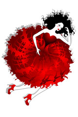 beautiful woman in red