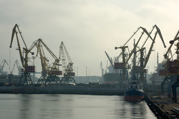 Fototapeta na wymiar a sea industrial freight port
