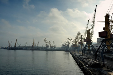 a sea industrial port