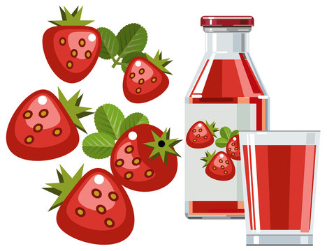 Strawberry juice or smoothie