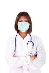 female doctor with a mask