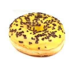 Delicious donut on white background