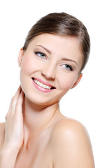 Fototapeta premium female face with a pure skin