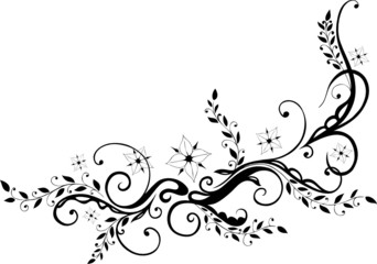 Ranke, floral, ornamental mit Blumen, Blüten