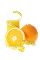 glass with fresh orange juice