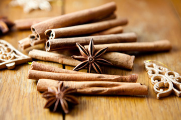 Cinnamon sticks and star anise