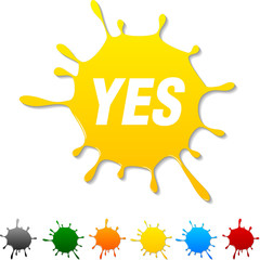 Yes  blot icon. Vector illustration