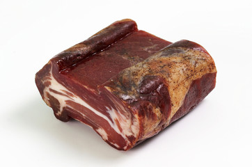 Piece of traditionally prepared smoked pork meat