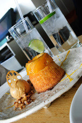 Déssert, abricot, glace