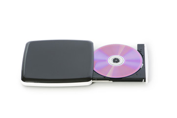 External dvd drive isolated on the white