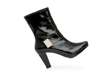 Black boots isolated on the white background