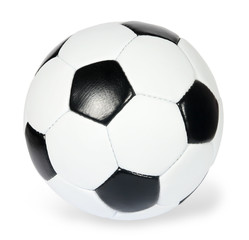 Naklejka premium black and white soccer ball on the white background. (isolated)