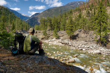 Fototapeta premium Backpacker on break