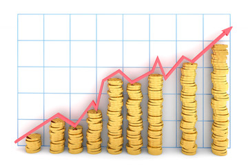 Financial graph. Hi-res digitally generated image