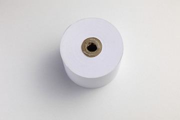 loose paper roll isolated on white