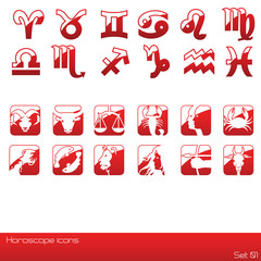 Horoscope icon set. Vector illustration.