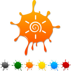 Sun  blot icon. Vector illustration