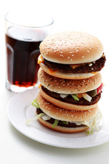 stack of hamburgers