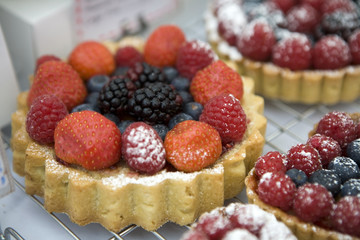 Red raspberry pie. close up