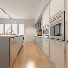 3d rendering a modern kitchen