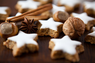 Gingerbread cookies with nuts and spices