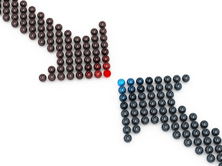 Leader and team meeting concept