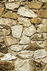 Closeup view of the old stone wall