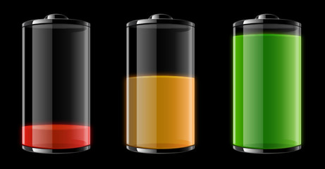 empty, half-full and full battery