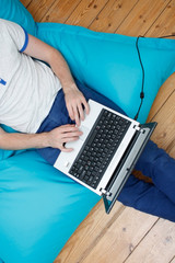 Fototapeta premium Teenager with laptop