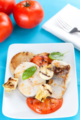 slice of hake grilled